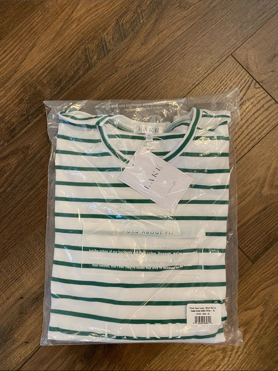 LAKE Other - LAKE - Brand New - Pima Crew Long- Short set in Classic Green Anchor Stripes